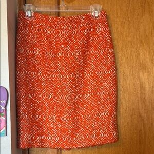 Orange Patterned Women's Skirt